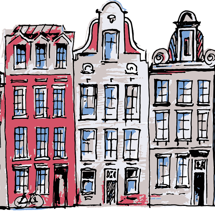 Illustration représentant 3 immeubles